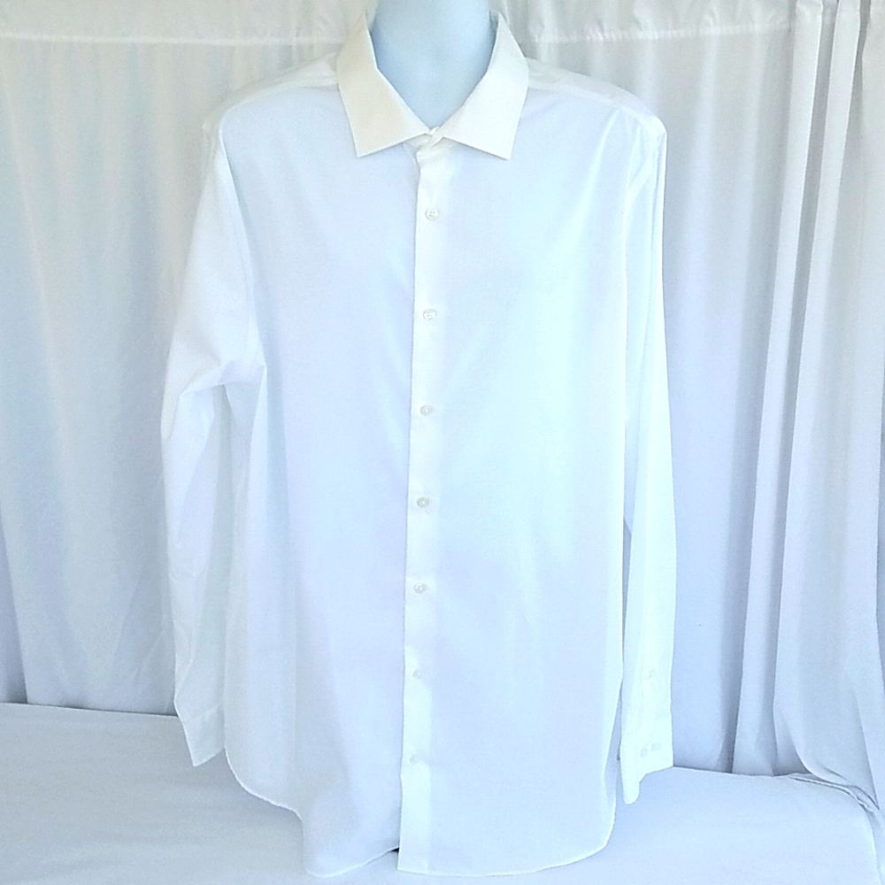 Goodfellow & Co Big Tall White Long Sleeve Button Front Shirt Size 2XBT